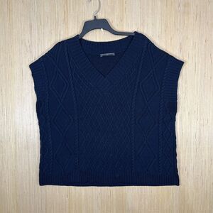 Peruvian Connection Sweater Vest OS Cable Knit Pima Cotton Bohemian Lagenlook